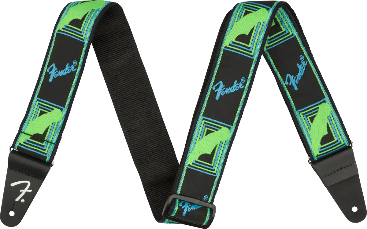 Fender Neon Monogrammed Strap Green/Blue